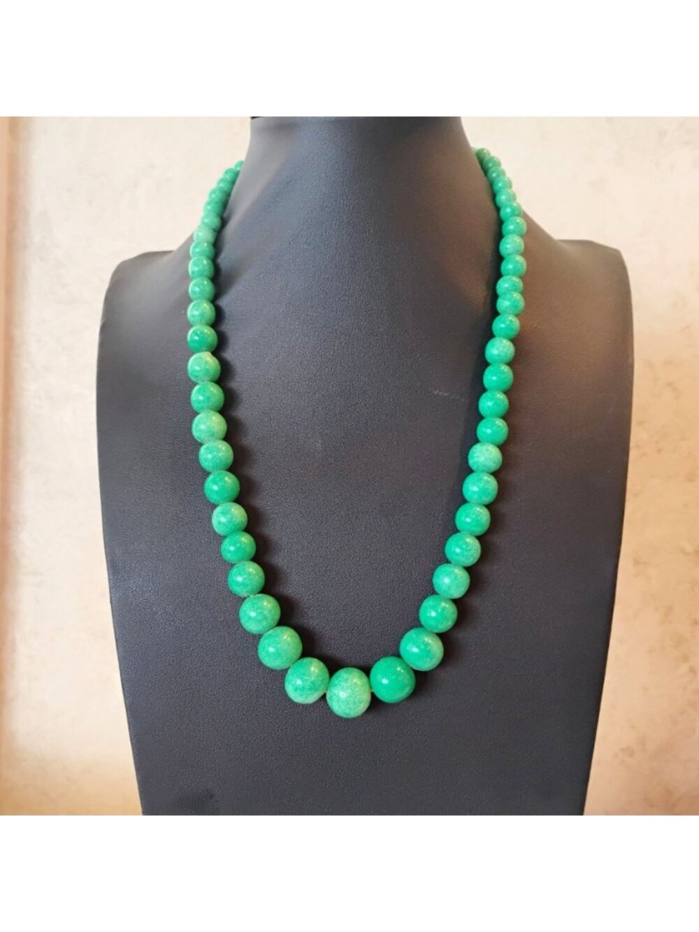 Vtg Art Deco Czech Peking Glass Graduated Bead Necklace 21" - READ - Picture 3 of 10